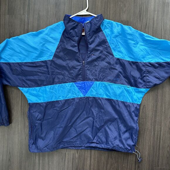 Nike Windbreaker Adult Men’s XL Navy Royal Blue Vented Pullover 1/2 Zip Vintage - Picture 7 of 8